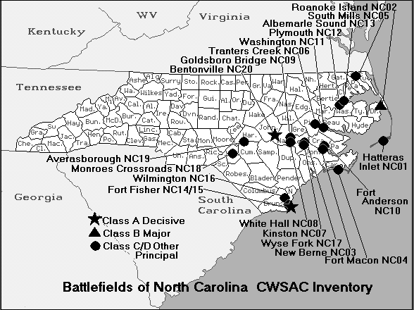 North Carolina Civil War Battlefields Map.gif